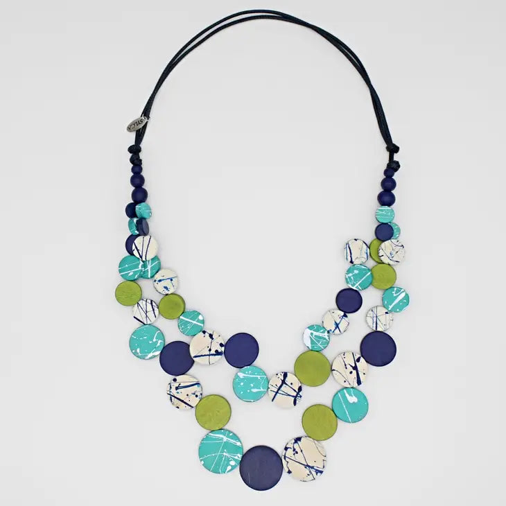 Sylca Aqua Dual Strand Devon Necklace BP23N15 AQUA