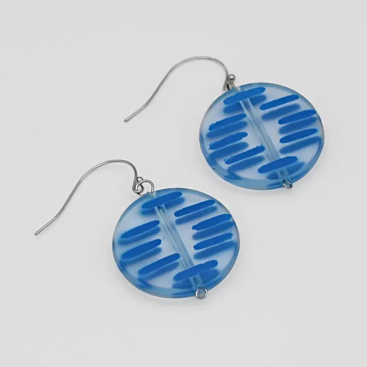 Sylca Blue Greer Resin Earrings LS23E08 BLUE