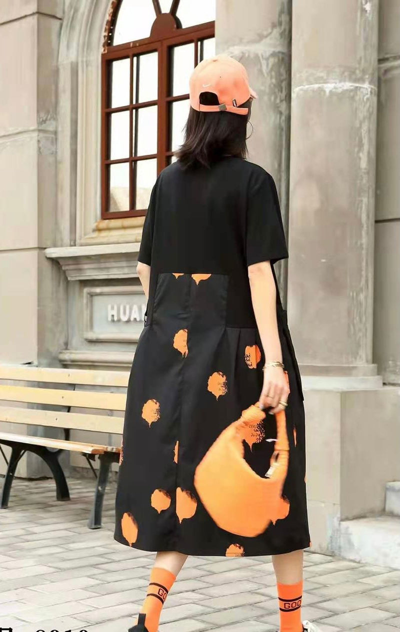 Vanite Couture Dress 8910 Orange Black