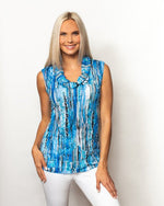 SnoSkins Printed Crinkle V-Neck with front tie 89564-23S