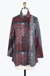 Damee Leopard Turtleneck Tunic 9205-RED