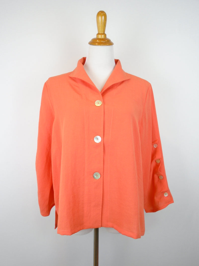 FRIDAZE Linen Jacket style AA47 Tangerine