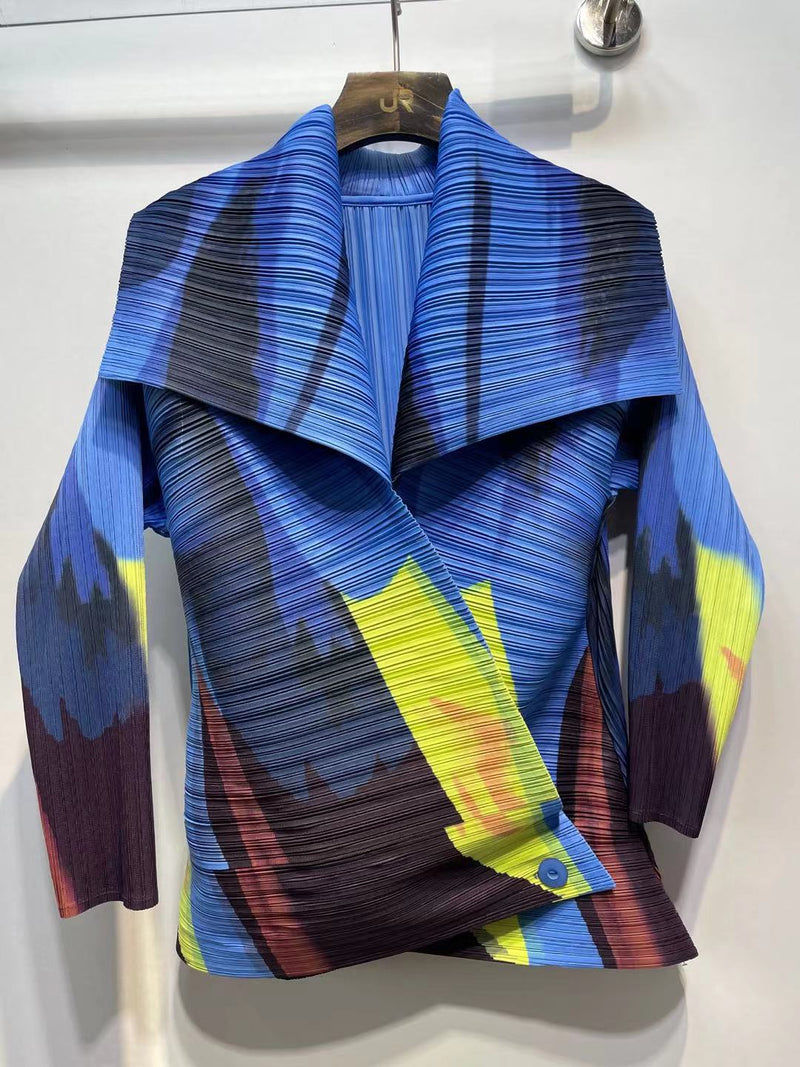 Vanite Couture pleated jacket BBT-17 Fuji Blue