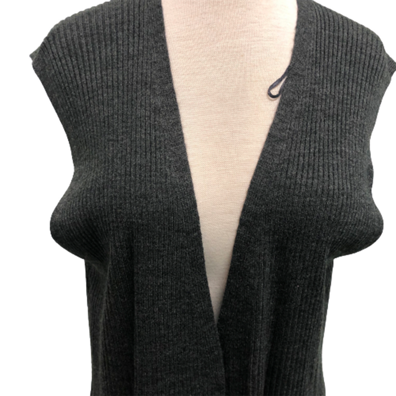 Charcoal Knit Vest with Pockets