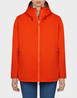 Save the Duck Womens Bark Hooded Coat in Tangerine Orange