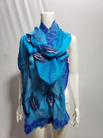 Felted shawls: TD Botanical Gala~Water S100-10