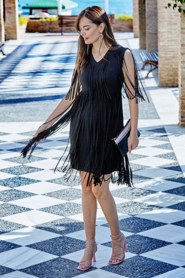 black knit swing dress Unique Vintage Black Knit Devon Swing Dress