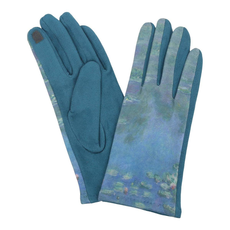 Fine Art Monet Water Lilies Texting Gloves