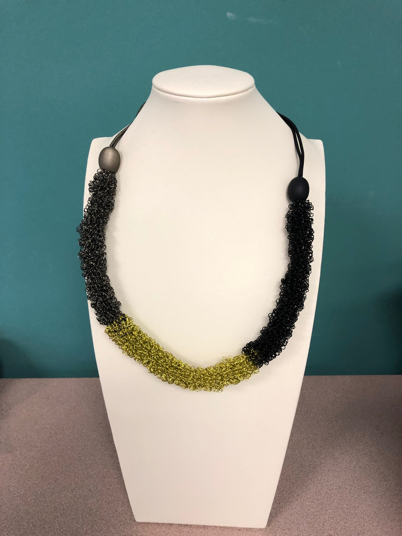 Sandrine Giraud Black Green Necklace- FINAL SALE