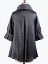 DAMEE NYC GREY LONG SWING JACKET WITH POCKETS 200