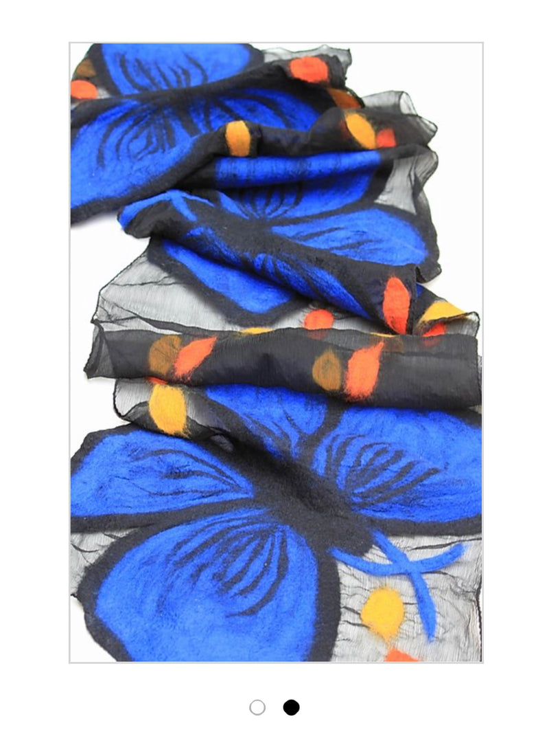 POMEGRANATE MOON Morpho Butterfly SCARF