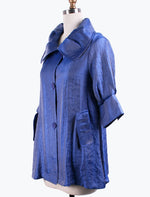 DAMEE NYC ROYAL BLUE LONG SWING JACKET WITH POCKETS 200