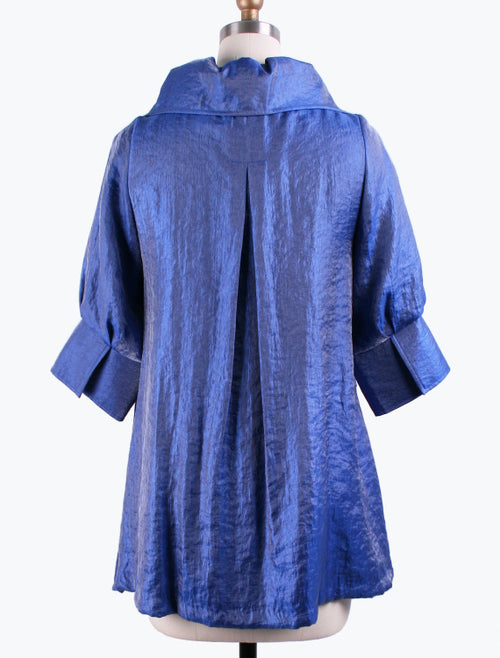 DAMEE NYC ROYAL BLUE LONG SWING JACKET WITH POCKETS 200