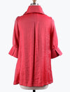 DAMEE NYC RED LONG SWING JACKET WITH POCKETS 200
