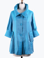DAMEE NYC SKY LONG SWING JACKET WITH POCKETS 200