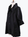 DAMEE NYC BLACK LONG SWING JACKET WITH POCKETS 200