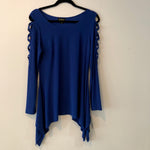 Royal blue top with cutout sleeves by Cartise size M