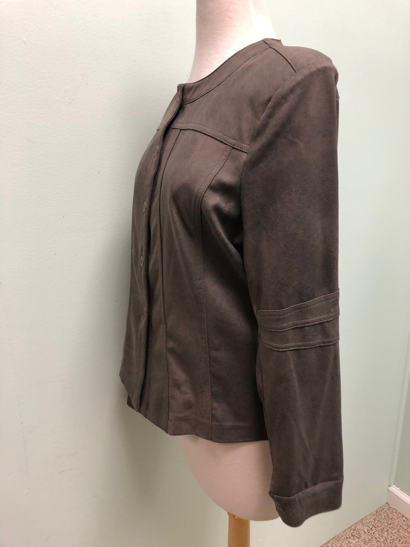 Insight cropped jacket with faux suede effect