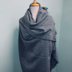 Herringbone print wool shawl
