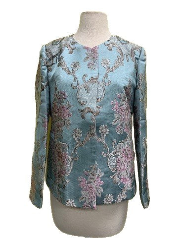 Grace Chuang Jacket JB 1490 Short round neckline floral print