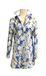 Grace Chuang Jacket JB 1517 Cherry blossom print, Blue, Orange