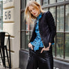 Clara Sun WooLiquid Leather™ Ruched Detail Jacket - Black