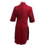Jayley Suede Long Coat Red