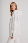 Nikki Jones Adjustable hooded blouson in soft luster sheen w/contrast trims and zipper detail on sleeves K5452RN-335 Spring 2023