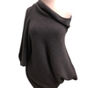 One Shoulder Knit Sweater Gray Size M - L