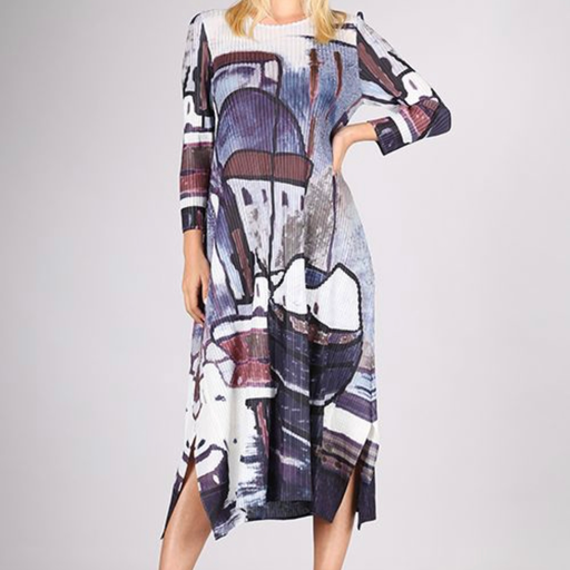 Vanite Couture Dress 0318 Grey Multi