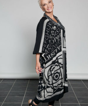 Quad print Shibori Kaftan dress O/S