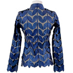 Belgin Francis Classic Leaf Design Leather Jacket - BLUE