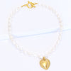 Karine Sultan Water pearl necklace with heart pendant N72702 Gold