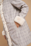 Nikki Jones Reversible faux fur Lola coat K4129RF-164 Beige Plaid