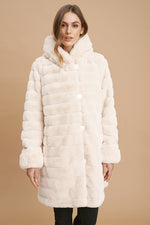 Nikki Jones Reversible faux fur Lola coat K4129RF-164 Vanilla