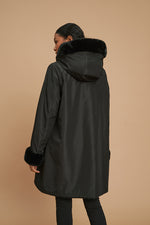 Nikki Jones Reversible faux fur Lola coat K4129RF-164 Black/Black