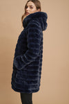 Nikki Jones Reversible faux fur Lola coat K4129RF-164 Dark Navy