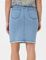 Renuar 5 Pocket Jean Skirt with Frayed Hem Style R2532D*
