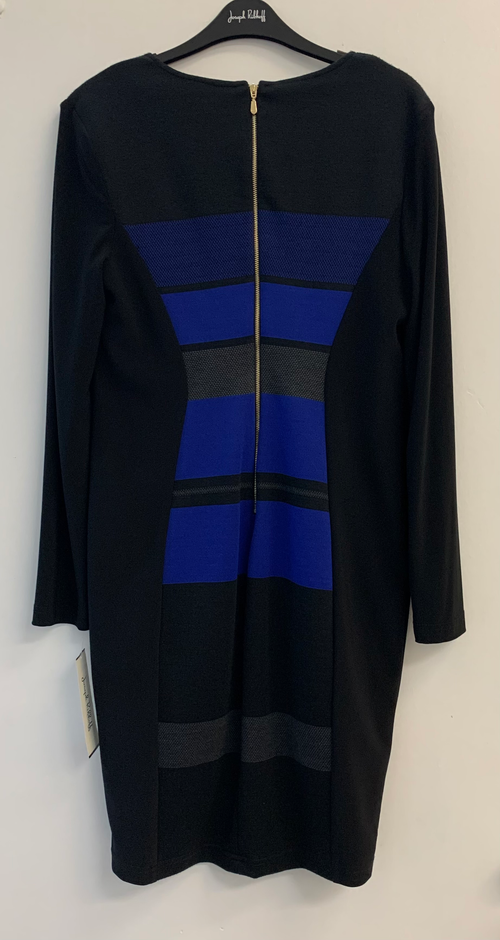 Joseph Ribkoff Black/Grey/Blue Dress #144920