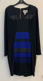 Joseph Ribkoff Black/Grey/Blue Dress #144920
