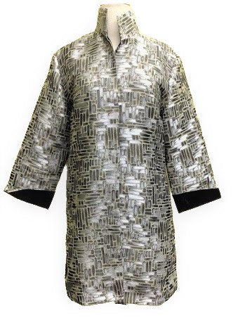 Grace Chuang Jacket JA 1417-2778 Long metallic brick pattern