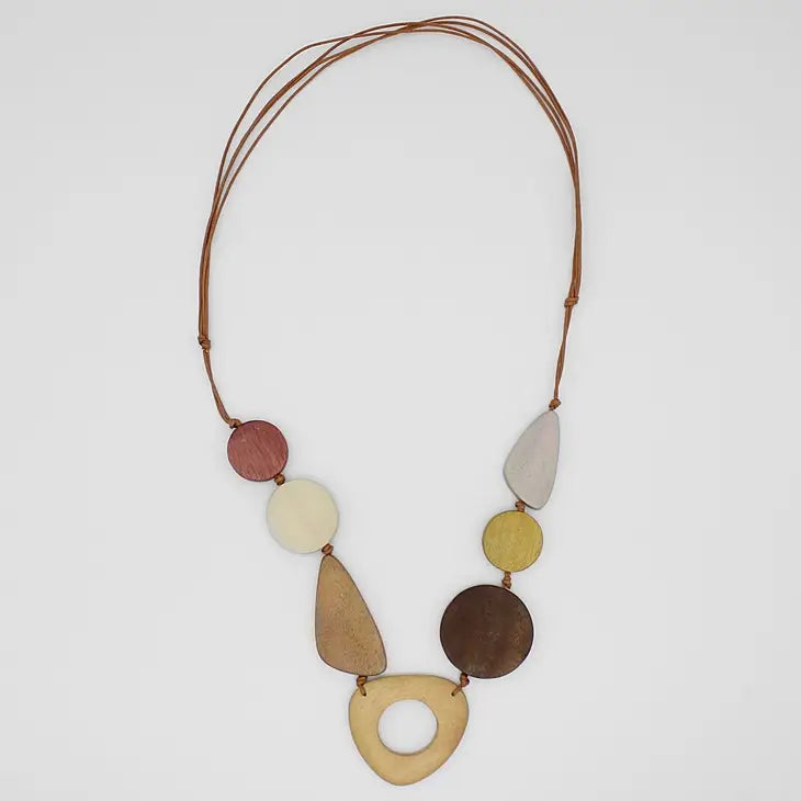 Sylca Geometric Birk Necklace BP23N18 NATURAL