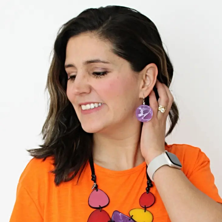 Sylca Purple Raven Earrings LS23E05 PURPLE