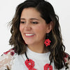 Sylca Red Elyse Beaded Earrings LS23E04 RED