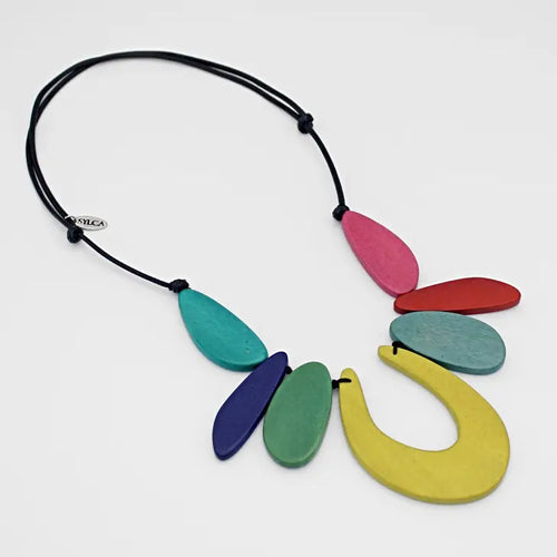 Sylca Emery Open Curve Multi-Color Necklace BP23N12 MULTI