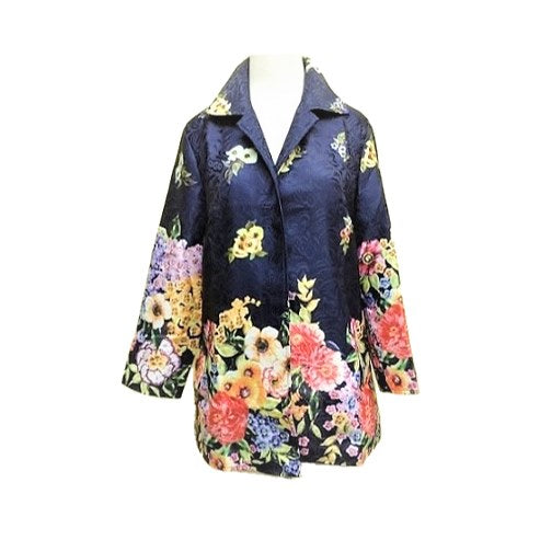 Grace Chuang Jacket JA2201-1275 Multi-floral Hem Print