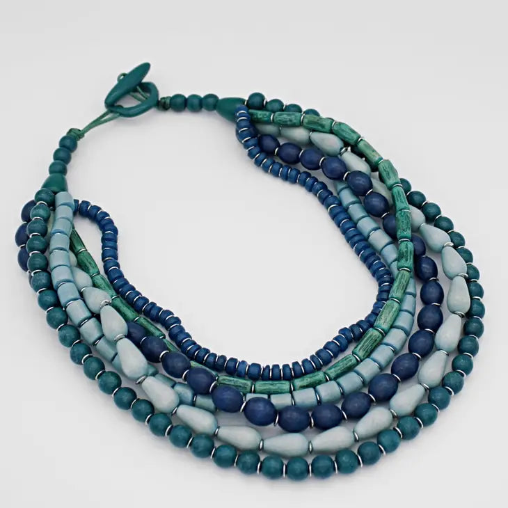 Sylca Blue Multi Strand Simone Necklace UN23N01 BLUE