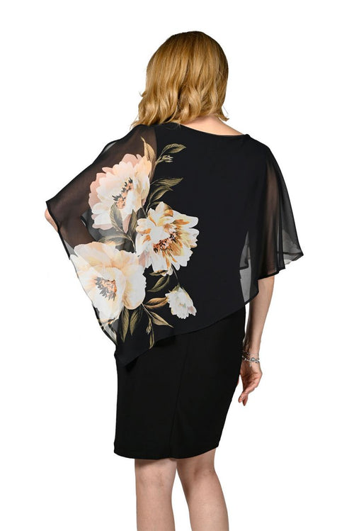 Frank Lyman Black/Beige Woven Dress Style 236156