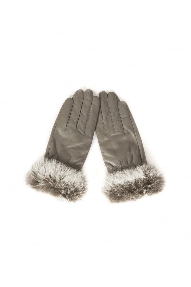 Leather and Coney Fur Gloves Product Code: GLVF8A-D03 Arctic Grey