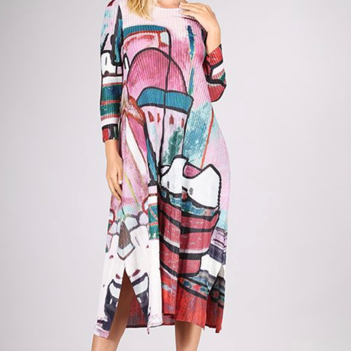 Vanite Couture Dress #0318 Pink Multi